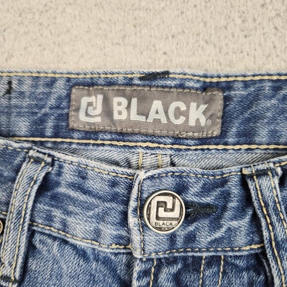 Men's Slim Fit Straight Leg Low Rise Blue Jeans Men's 30x32 Faded Distress Denim - Picture 11 of 14